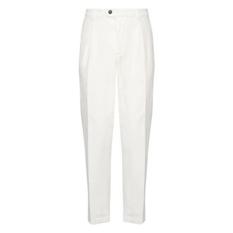 Eleventy Slim-fit Trousers, male, White, Size: W32 White Trousers with Pences
