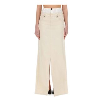 Maison Margiela Maxi Skirts, female, Beige, Size: 2XS Anonymity of the Lining Long Skirt