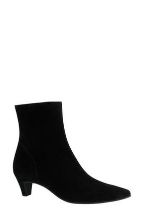 Paul Green Ciara Pointed Toe Kitten Heel Bootie in Black Soft Suede at Nordstrom Rack, Size 8.5Us/ 6Uk