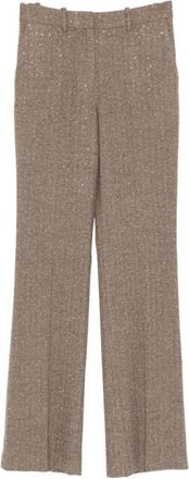 Ermanno Scervino Broeken, Dames, Bruin, S, Nylon, Zijde & Nylon Bruine Broek