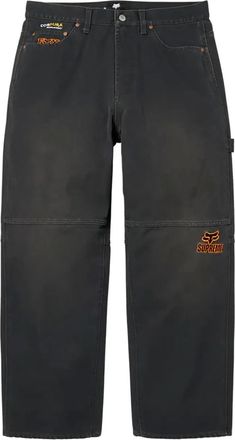 SUPREME x Fox Racing broek met logodetail - Zwart