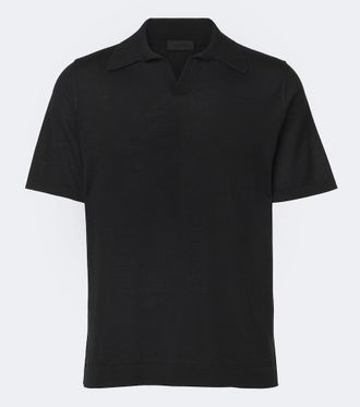 Saman Amel Pullover polo David in cashmere e seta