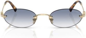 Miu Miu 51mm Oval Rimless Sunglasses in Pale Gold /Clear at Nordstrom