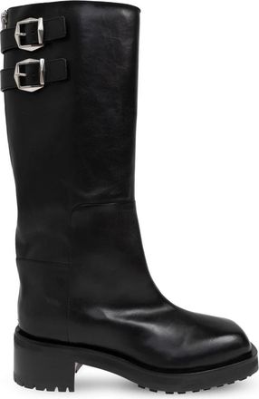 Jimmy Choo London Kniehoge laarzen Brooklyn - Dames - Hoge Laarzen - Zwart - 38 1/2 EU - Leer - Schoenen