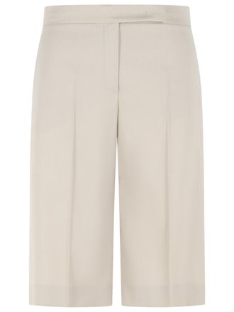 Max Mara Umile Bermuda Shorts In Wool, Mohair And Sand Silk Tela