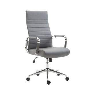 Clp Silla de oficina giratoria regulable en Simil cuero Gris