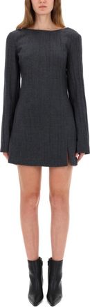 Our Legacy Grey Boat Neck Mini Dress
