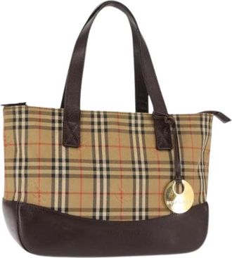 Burberry Pre-owned Canvas Tote - Dames - Vintage Handtas - Beige - ONE Size - Vintage