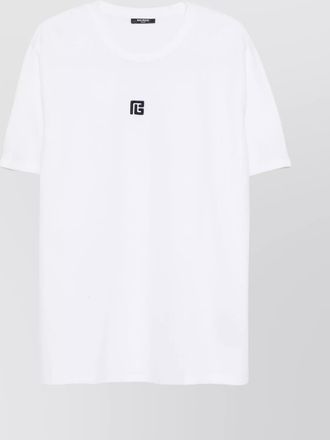 Balmain ribbed crewneck logo-embroidered t-shirt