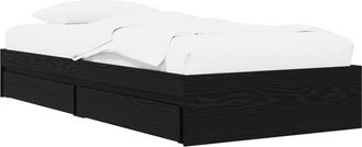 vidaXL Estructura De Cama Con Almacenamiento Roble Negro 80 X 200 Cm Vidaxl