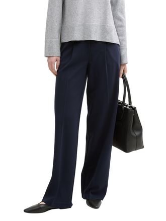 Tom Tailor Stoffhose TOM TAILOR LEA, Damen, Gr. 32, L&auml;nge 32, blau (sky captain blau), Obermaterial: 60% Viskose, 34% Polyamid, 6% Elasthan. Futter: 100% Polyest