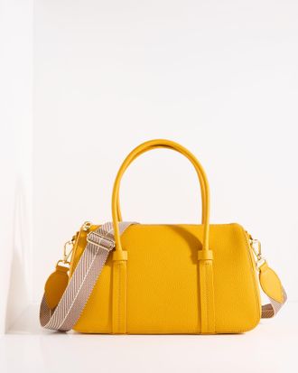 Talbots Lexington Pebble Leather Satchel - Amber Gold - 001 Talbots