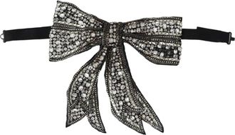 Dolce & Gabbana Kristalversierde Zijden Vlinderdas - Dames - Accessoires - Zwart - ONE Size - Accessoires