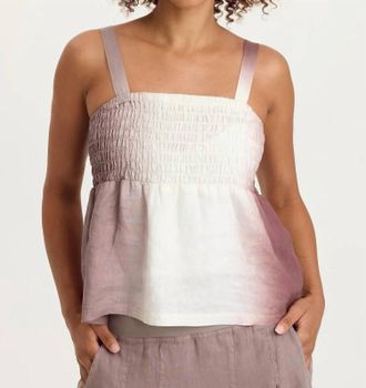 Xcvi Katina Smocked Bust Babydoll Top In Motley Ombre Paraph