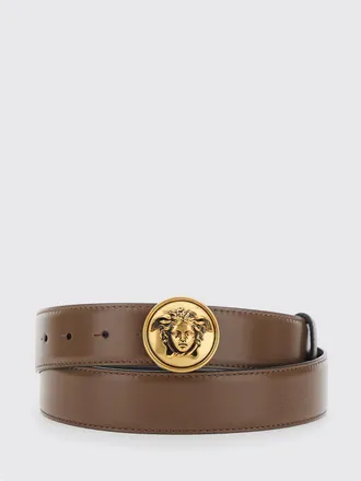 Versace Cintura regolabile in pelle di vitello con placca Medusa