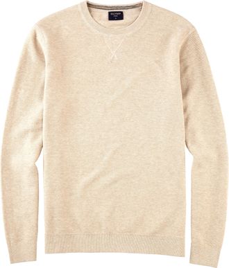 Olymp Rundhalspullover OLYMP OLYMP Strick Casual, Herren, Gr. XXL, beige (hellbeige), Obermaterial: 100% Baumwolle, schmal, Rundhals, Pullover Rundhalspullo