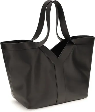 Saint Laurent Womens Small Y Tote Bag Nero Calf Leather Bos Taurus Shoulder