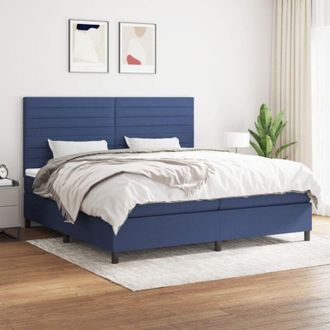 vidaXL Vidaxl - Cama Box Spring Con Colch&oacute;n Tela Azul 200x200 Cm