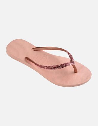 Havaianas Womens Havaianas Womens Slim Glitter Flip Flops - Orange - Size: 8/8.5/9