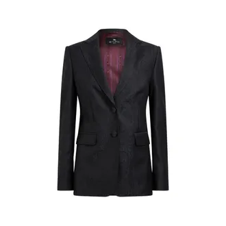 Etro Single-breasted Wool Jacquard Jacket With Arnica Motif