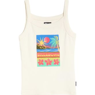 Billabong Day Trip Forever Graphic Rib Knit Tank in Salt Crystal at Nordstrom, Size X-Large