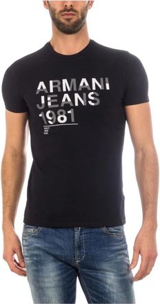 Armani Jeans Sweatshirts - Heren - T-shirts - Zwart - XL - Katoen - Tops