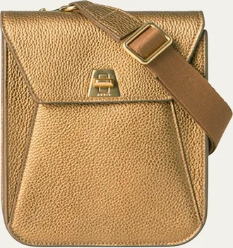 Akris Anouk Mini Metallic Leather Messenger Bag