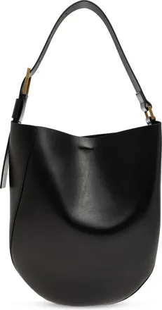 AllSaints Shoulder Bags, female, Black, Size: ONE SIZE Luna Leather Hobo Shoulder Bag