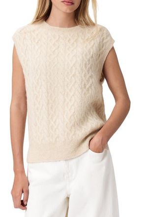 AllSaints Sirius Cable Alpaca Blend Sweater Vest in Pearl White at Nordstrom, Size X-Small