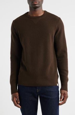Merz b. Schwanen Merino Ribbed Crewneck Sweater in Coffee at Nordstrom Rack, Size Xx-Large