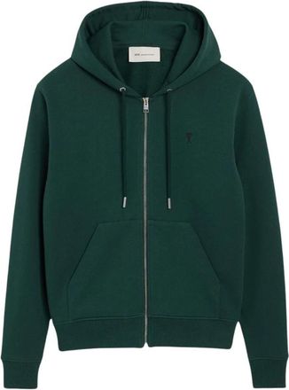 Ami Quota Hoodie - Heren - Vesten met rits - Groen - S - Katoen - Hoodies & sweatvesten