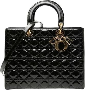 Dior Pre-owned Handbags, female, Black, Size: ONE SIZE Pre-owned Vintage Leather Handbag