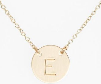 Nashelle 14k-Gold Fill Anchored Initial Disc Necklace in 14K Gold Fill E at Nordstrom
