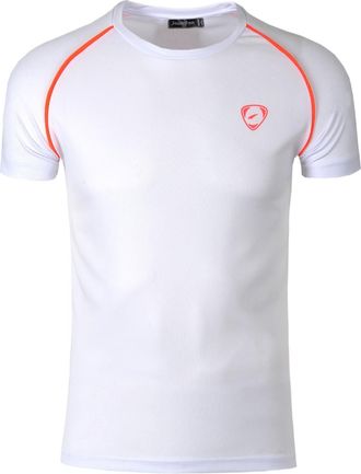 Jeansian Mens Sports Wicking Breathable Short Sleeve T-Shirts Tops Running Training Tee LSL182 White XL