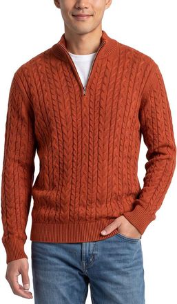 Raffi Cable 1/4-Zip Mock Neck Sweater