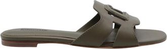 Lola Cruz Stijlvolle Mules - Dames - Sandalen - Groen - 36 EU - Leer - Schoenen