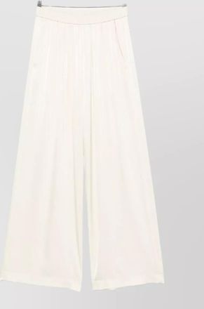 Forte_Forte silk satin pleated wide leg trousers