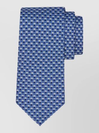 Ferragamo torneo silk tie soccer goal motif