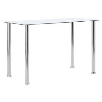 vidaXL Tavolo Da Pranzo Trasparente 120x60x75cm Vetro Temperato - Vidaxl