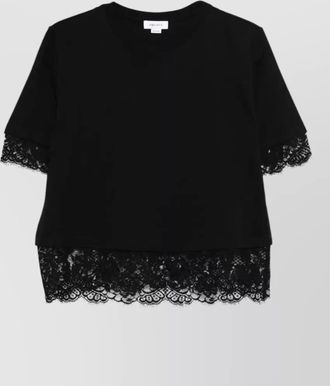Alexander McQueen cotton lace detail t-shirt