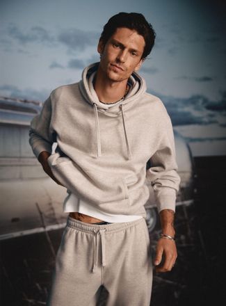 Le 31 Mens Brushed-underside hoodie