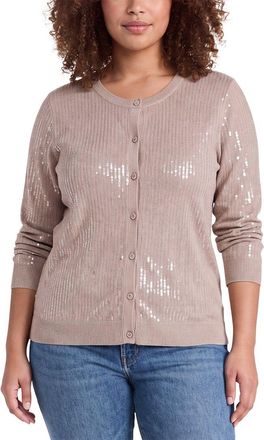 Anne Klein Plus Sequin Cardigan