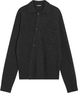 Jacquemus Truien & Vesten, Heren, Grijs, M, Wol, Maglia Cardigan Corto