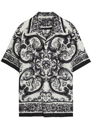 Dolce & Gabbana Majolica Printed Silk-twill Shirt - Multicoloured 1 - 40 (C15.75 / M)