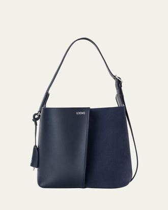 Loewe Bilbao Medium Leather and Suede Bucket Bag
