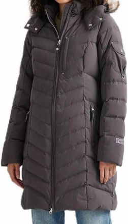 Eddie Bauer Womens 650 Down Sun Valley Puffer Parka Long Coat In Aubergine