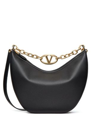 Valentino Garavani Black Vlogo Moon Shoulder Bag
