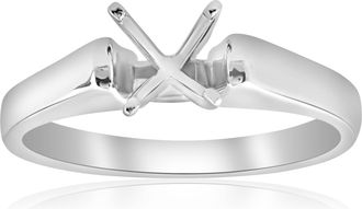 Pompeii3 Solitaire Ring 14K White Gold Size Selectable