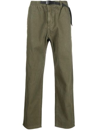 Gramicci belted-waist straight-leg trousers - men - Cotton - L - Green