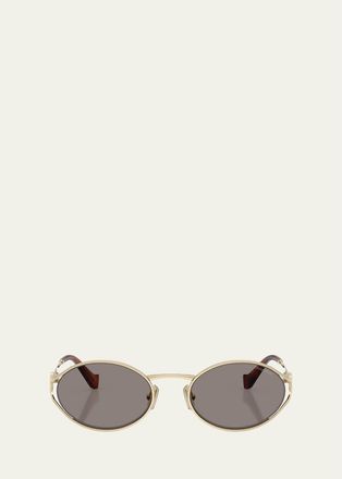 Miu Miu Logo 54mm Metal Round Sunglasses